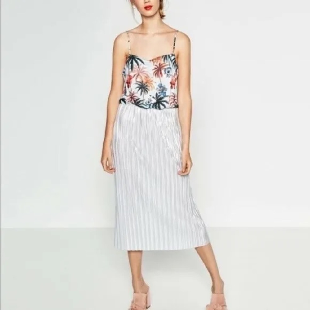 Zara floral metallic dress